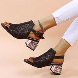 Niulatu Women Summer Fashion Mid Heels Peep Toe Shoes for Women Glitter Sandals Ladies Buckle Strap Bling Rhinestone Sandals DJSE