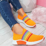 Niulatu Autumn Sock Knitted Women Sneakers Air Mesh Soft Female Vulcanized Shoes Casual Slip on Ladies Flat Candy Color Shoes New DJSE