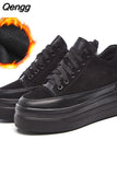 Niulatu Women Sneakers Flat Platform Shoes Genuine Leather Warm Women Casual Shoes Ladies Height Increasing 5cm N054 DJSE