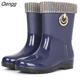 Niulatu Women Short Tube Rain Shoes Adult Water Boots Anti-skid Water Shoes Jelly Rubber Shoes Rain Boots rtg5 DJSE