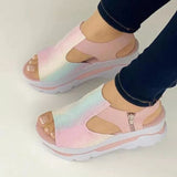 Niulatu Summer Fashion Height Increase Casual Beach Ladies Sandals Size 43 Peep Toe Shoes of Women Wedge Platform Sandalias Women DJSE