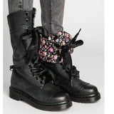 Niulatu New Mid-Calf Boots Autumn Winter Non-slip Flat Shoes Vintage Sexy Steampunk Leather Retro Buckle Ladies Snow Boots DJSE