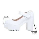 Niulatu Small Size 32-43 Elegant Ankle Strap White Wedding Shoes Women's Block High Heels Platform Pumps Mary Jane Shoes DJSE