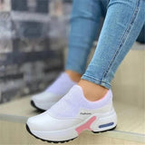 Niulatu Fashion Women Casual shoes Platform Solid Color Flats Ladies Shoes Casual Breathable Wedges Ladies Walking Sneakers DJSE