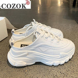 Niulatu Spring Casual Shoes Women Half-drag Fashion Women Shoes Lazy Shoes Shoes for Women Sneakers Platform Shoes Zapatos De Mujer DJSE