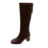 Niulatu Women Pumps Motorcycle Boots Lady Designer Knee-High Fashion Super High Heels Zipper Shoes Warm Snow Mujer Botas DJSE