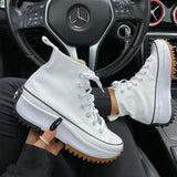 Niulatu Fashion High Canvas Sneakers Women Shoes Female Mesh Breathable Platform Vulcanized Shoes Casual Shoes Zapatos Mujer DJSE