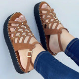 Niulatu 2025 New Shoes Pointed Toe Buckle Strap Women Sandals Ladies Sexy Slip On Thick Bottom Hollow Out Shoes Woman Footwear DJSE