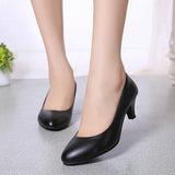 Niulatu Leather Low Heels Shoes Women Professional Shoes Ladies Shallow Mouth Work Shoes Elegant Ladies Office Shoes DJSE