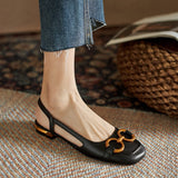 Niulatu Women's Sandals Square Heel Slip On Suede Low Heel Ladies Shoes Leisure Solid Fashion Casual Elegant Office Females Shoes DJSE