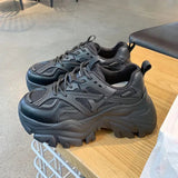 Niulatu Women's shoes chunky sneakers Breathable Running Shoes Fashion Women casual shoes Lace up Platform shoes designer shoes DJSE