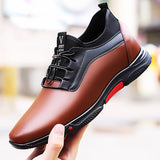 Niulatu Men's Casual Shoes Leather PU Black Spring Male Footwear Loafers Soft Bottom Lace Up Outdoor Business Sneakers Shoes For Men DJSE