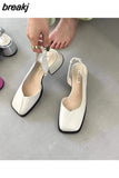 Niulatu Elegant Women Sandals Fashion Ladies Elastic Band Flat Heel Mule Shallow Slingback Party Dress Shoes Sandalias Mujer DJSE