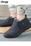 Niulatu Men Boots 2025 Waterproof Winter Shoes for Men Slip On Ankle Boots Keep Warm Solid Color Snow Winter Boots Botas Hombre Zapatos DJSE