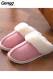 Niulatu Warm Fur Indoor Home Slippers Women Faux Suede Closed Toe Couple Slippers Woman Comfort Soft Sole House Shoes Slides DJSE