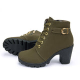 Niulatu 2025 New Women Shoes Lace Up Ankle Boots Zapatos Mujer Fashion High Heels Ladies Casual Spring Pumps Platform Heel 42 DJSE