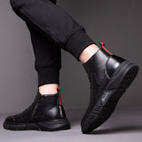 Niulatu Boots Male Shoes British Style Korean Tooling Trendy Shoes Plus Velvet Warm Cotton Shoe Ankle Man Boot DJSE