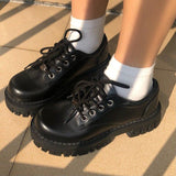 Niulatu Platform Lolita Shoes Women Fashion Lace Up 2025 Women Casual Mary Jane Shoes Ladies Leather Shoes Zapatillas Mujer 1020 DJSE
