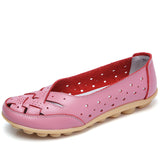 Niulatu Size 35-44 Summer Cut Out Women Genuine Leather Shoes Woman Ballet Flats Casual Sandals Women Loafers WSH2685 DJSE