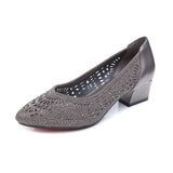 Niulatu 2025 New Summer Fashion Pumps Cut-outs Women Crystal Casual Ladies Shoes High Heels Tenis Feminino Genuine Leather DJSE
