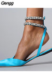 Niulatu 2025 Summer Shoes Sandals Women Fashion Solid Pointed Toe Flat Women's Sandals Sexy Party Wedding Luxury Ladies Sandals DJSE