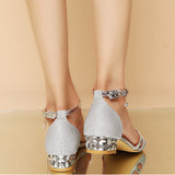 Niulatu Ladies Sandals Shoes Women L Luxury High Quality Sandals Ankle Mid Heel Block Party Open Toe Square Shoes Zapatos De Mujer DJSE