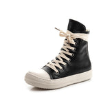 Niulatu Sneakers Women Round Toe Leisure Outwear Black Casual Shoes Platform Lace-Up Trainers Handmade Sapatos Feminina DJSE