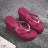 Niulatu Shoes Lady House Slippers Platform Slides Low on A Wedge Rubber Flip Flops Summer New Clogs Woman Candy Colors DJSE