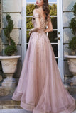 Niulatu A-line Off-The-Shoulder Sweetheart Tulle Prom Dress With HZ1007