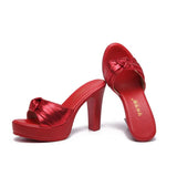 Niulatu Toe Black Block Heels Elegant Summer Shoes New Fashion Women Slippers Platform Shoes High Heels For Ladies Party DJSE