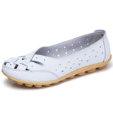 Niulatu Women Flats Soft Genuine Leather Flat Shoes Woman Loafers Oxford Shoes For Women White Shoes Moccasins Slipony Plus Size DJSE