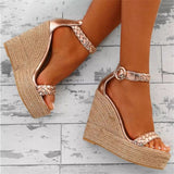 Niulatu Summer Sexy Platform Shoes Wedges Sandals High Heel Fashion Open Toe Elevator Women Pumps Sandals Plus Size DJSE