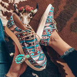 Niulatu Stylish Women Casual Anti-skid Flat Round Toe Lace Up Colorful Sneakers Walking Shoes DJSE