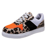Niulatu Spring And Autumn Fashion Leopard Print Sneakers Breathable Non-slip Vulcanized Casual Sports Shoes Flat Bottom Skate Shoes DJSE