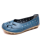 Niulatu Women Flats Genuine Leather Women Shoes With Low Heels Loafers Slip On Flat Shoes Soft Women's Flat Shoes Walking Driving Shoe DJSE