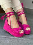 Niulatu Summer Fish Platform Wedge Shoes Women Comfort Casual Ankle Strap Sandals Ladies Plus Size 43 Height Increase High Heels DJSE