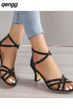 Niulatu Women 2025 New Simple Back Zipper Fishmouth High Heels Women Shoes Summer Fashion Stiletto Women Sandals DJSE