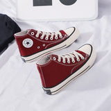 Niulatu Women&Men Fashion Vulcanize Shoes Woman Sneakers New Rainbow Retro Canvas Shoes Flat Fashion Comfortable High Shoes Women DJSE