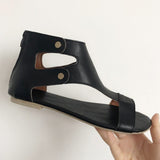 Niulatu Women Sandals Soft Leather Flat Sandals Shoes Women Plus Size Peep Toe Summer Sandals Casual Gladiator Beach Sandalias Mujer DJSE