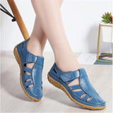 Niulatu BEYARNEWomen Gladiator Sandals Shoes GenuineLeather Hollowout Flat Sandals Ladies Casual Softbottom Summer ShoesWomenBeachSandal DJSE