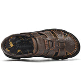 Niulatu Classic Men Sandals Summer Outdoor Walking Men Sneakers Breathable Men Sandals Genuine Leather Casual Shoes Men DJSE