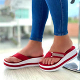 Niulatu Size Women's Shoes 2025 Rhinestone Platform Sandals Women Wedge Slippers Summer Flip Flops Height Increase Beach Slippers DJSE