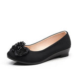 Niulatu Women Ballet Shoes Women Wedges Shoes for Office Work Oversize Boat Shoes Cloth Sweet Loafers Women's Pregnant Wedges Shoes DJSE