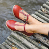 Niulatu New INS Retro Casual T-strap Flats Daily Elegant Solid Leisure Flats Women 2025 Casual Low Heels Shoes Woman DJSE