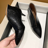 Niulatu New Women for Shoes Casual Pumps Short Boots Sexy High Heels Pointed V-mouths Ladies Dress shoes OL Daily Shoes DJSE