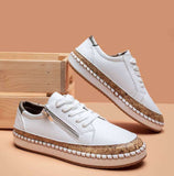 Niulatu Women Sneakers for Women 2025 Leather Floral Printed Vulcanized Shoes Lace-up Ladies Platform Sport Shoes Zapatillas DJSE