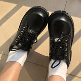 Niulatu Platform Lolita Shoes Women Fashion Lace Up 2025 Women Casual Mary Jane Shoes Ladies Leather Shoes Zapatillas Mujer 1020 DJSE