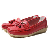 Niulatu Woman Flat Female Moccasins Tassel Loafers Ladies Wedges Women Solid Comfort Mom Shoes Women's Footwear Plus Size 44 DJSE