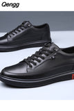 Niulatu Genuine Leather Shoes Men Footwear Soft Leather Mens Casual Shoes Flat Brand Male Footwear Black Brown A4906 DJSE