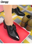 Niulatu Winter Women Boots Pu Leather Solid Color Mid Chunky Heel Ankle Boots Button Pumps Shoes Warm Ladies Short Booties DJSE